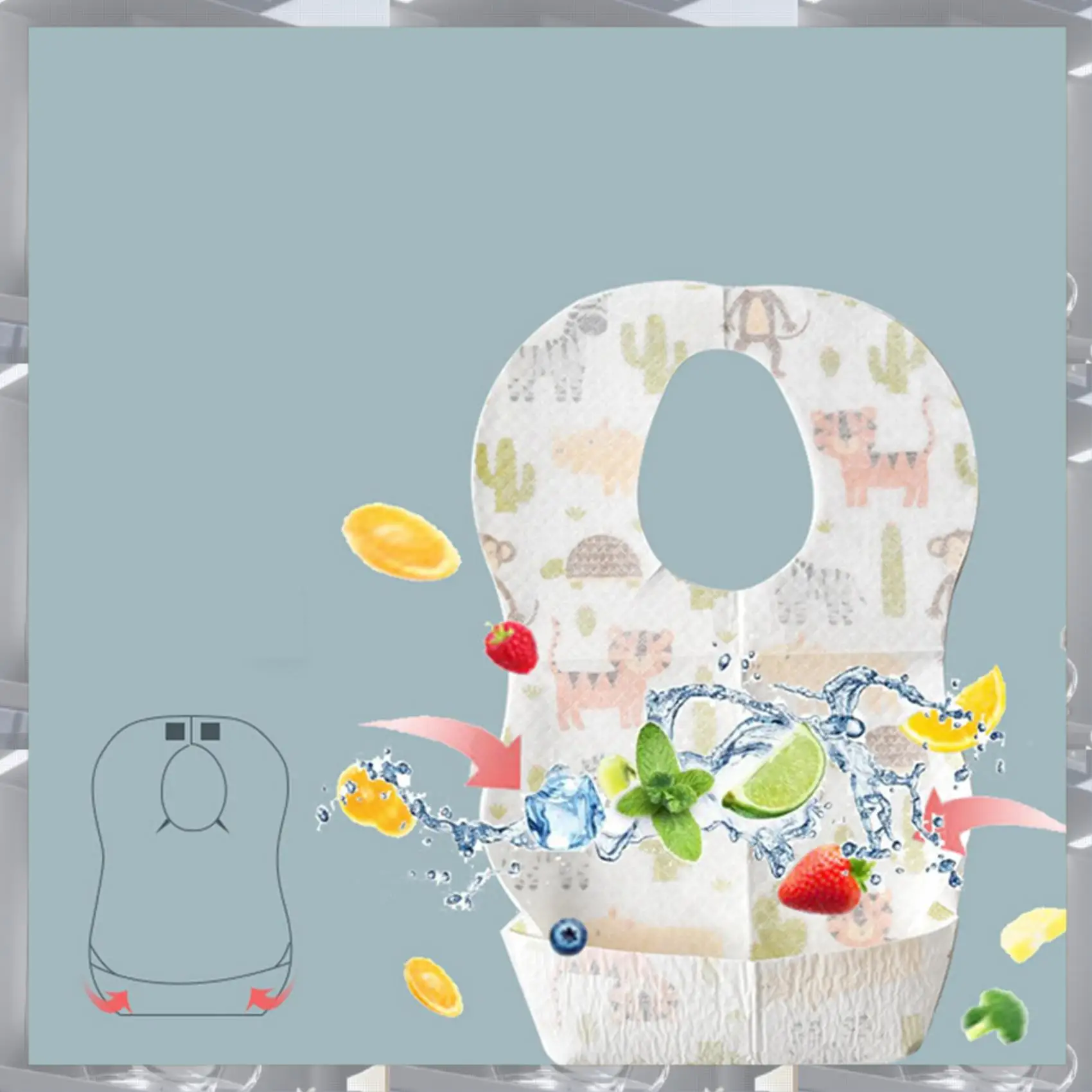 

A84F-20 Pcs Baby Disposable Bibs Non-Woven Fabric Baby Toddler Bibs Feeding Saliva Apron Paper Bibs Portable Bibs