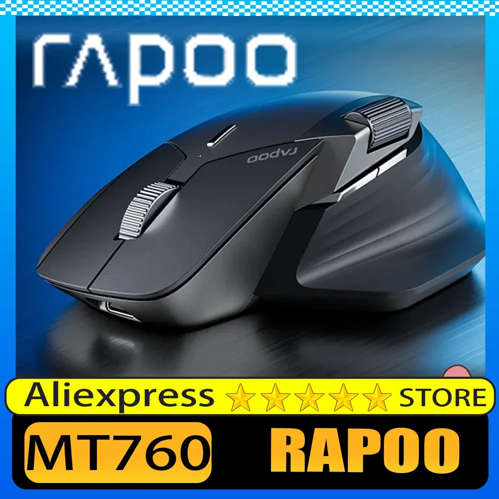 Rapoo Mt760 Wireless Mouse Three Mode Ergonomics Long Battery Life Lightweight Gaming Mouse PC Office Gaming Accessories Gifts