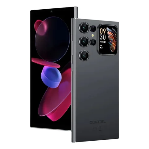 OUKITEL C62 Pro NFC Smartphone Android 15, 6.88" HD+ 1.81" Sub Screen Unisoc T615 Cell Phone, 24GB (6+18) + 256GB, 5150mAh