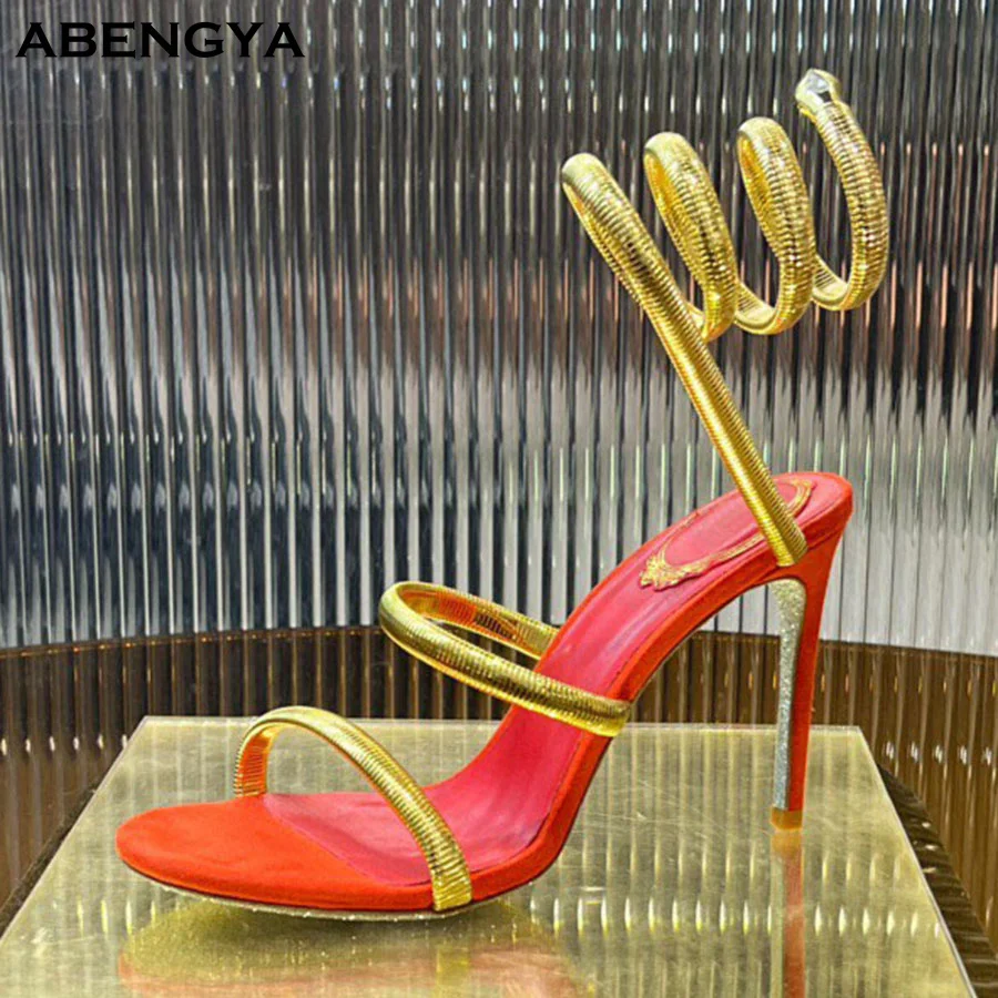 

2025 Summer Sexy Gladiator Sandals Women Open Toe Designer Mules High Heels Dress Shoes Fashion Party Wedding Shoes For Women