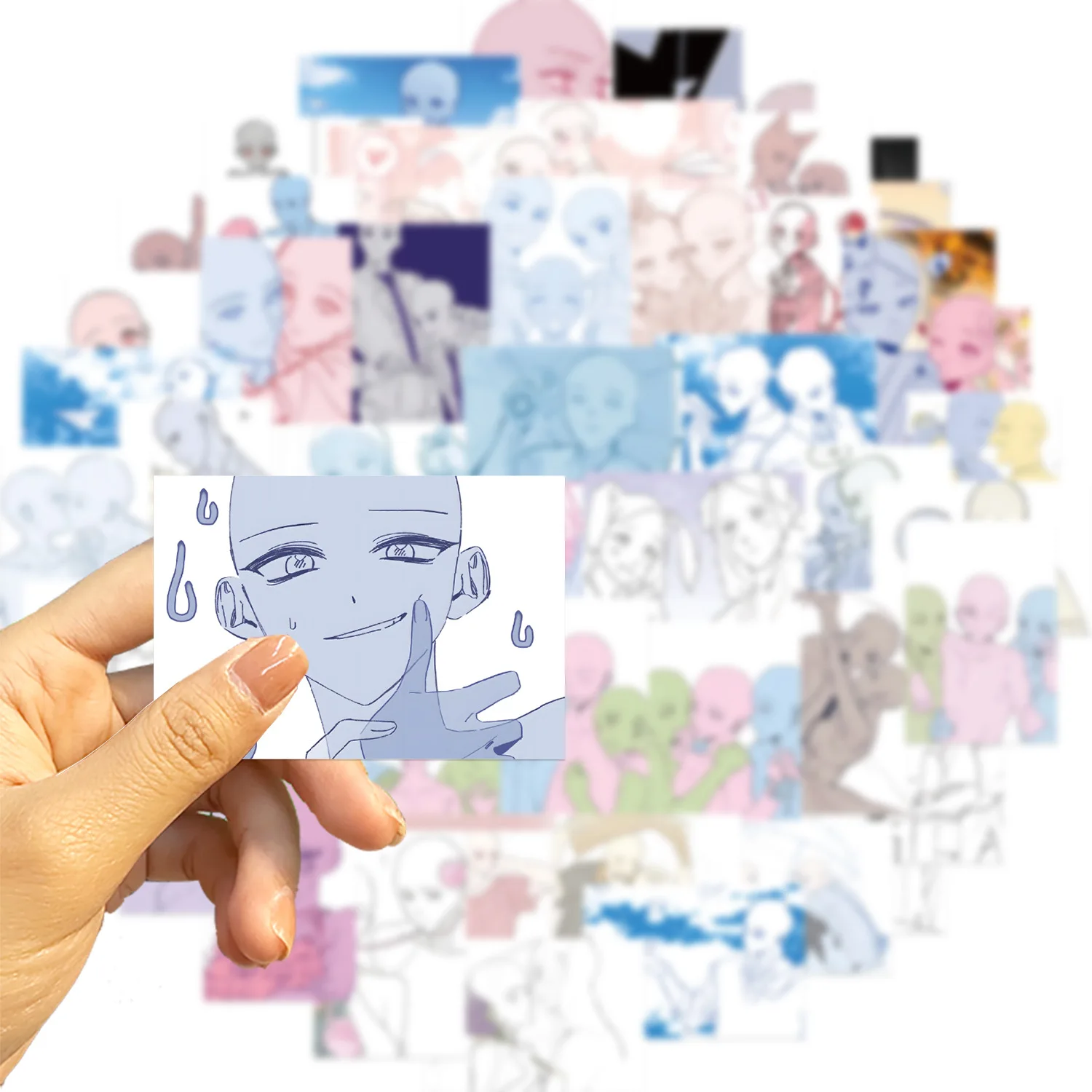 Modèle de peinture OC, autocollant de dessin animé bidimensionnel, décoration DIY, étanche, Skateboard, carnet de notes, jouet Graffiti, 64 pièces