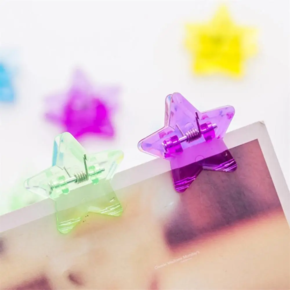 5pcs Photo Clips Transparent Colorful Page Holder Paper Clip Clamp File Index Bookmarks Message Clip Office School Supplies