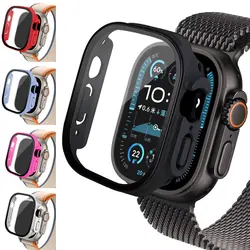 Glass+case For Apple Watch Ultra 2 case 49mm smartwatch PC Bumper+Screen Protector Tempered Cover iwatch series band Accessories