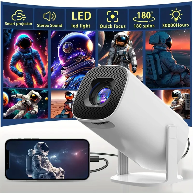 

P30pro Portable Mini Projector, Supports 1080P Video Decoding, Fast Focusing,- Ideal for Home Theater and Entertainment