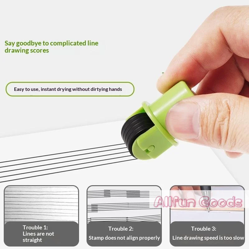 [TG835]Music Staff 5 Line Rolling Ink Pattern Stamp For Music Teaching Learning Classroom Home Handwriting Use