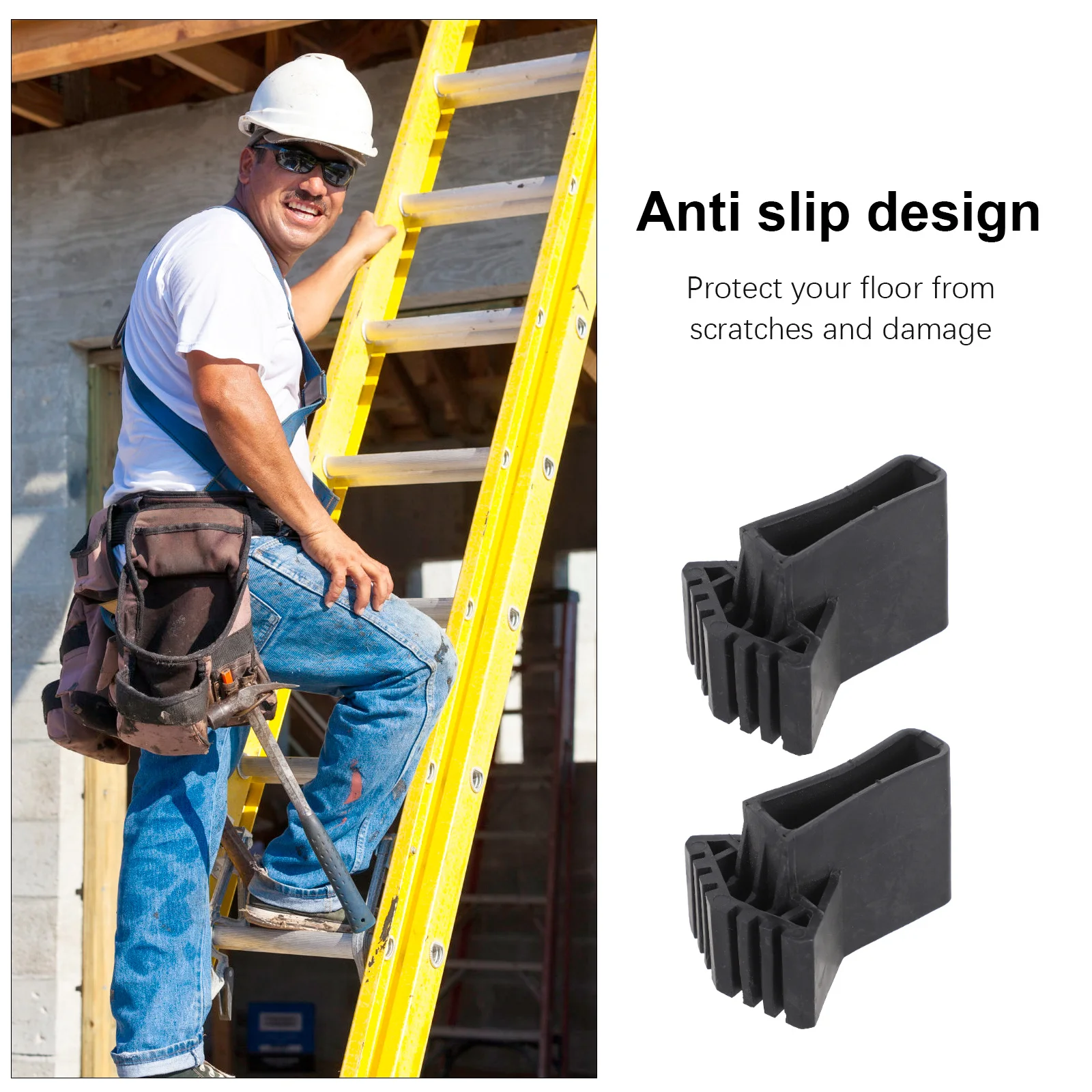 

5pcs Feet Protective Covers Thickened Non-Skid Pads For Folding Stability Ladder Feet Protector Mat Ladder Accessories Building