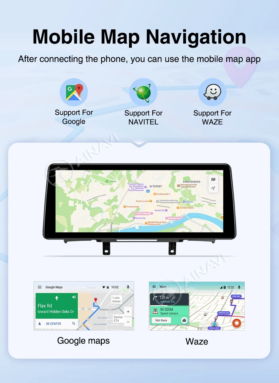 AINAVI Wireless CarPlay Android Auto für BMW 1 2 3 4 Serie F20 F21 F22 F23 F30 F31 F32 F33 F34 F35 F36 NBT 12,3 Zoll Multimedia-Player Infotainment Autoradio Auto-Audio Auto-Display Bluetooth – Detail 12