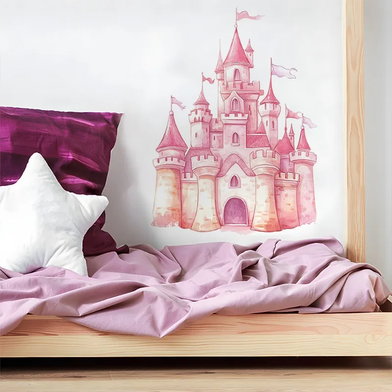 Watercolor Creative Castle Bedroom Living Room Passage Home Decoration Beautification Wall Sticker Self-Adhesive