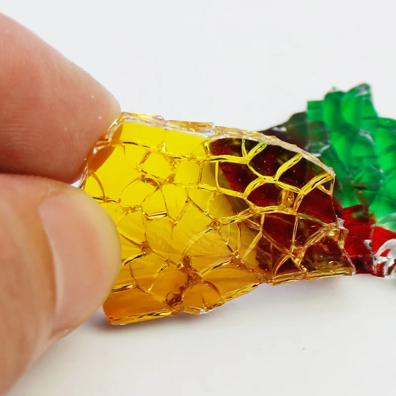Colorful Ice Fragments DIY Creative Handmade Mosaic Inlay Art Color Tempered Glass Particles Transparent Broken Mirror Pieces