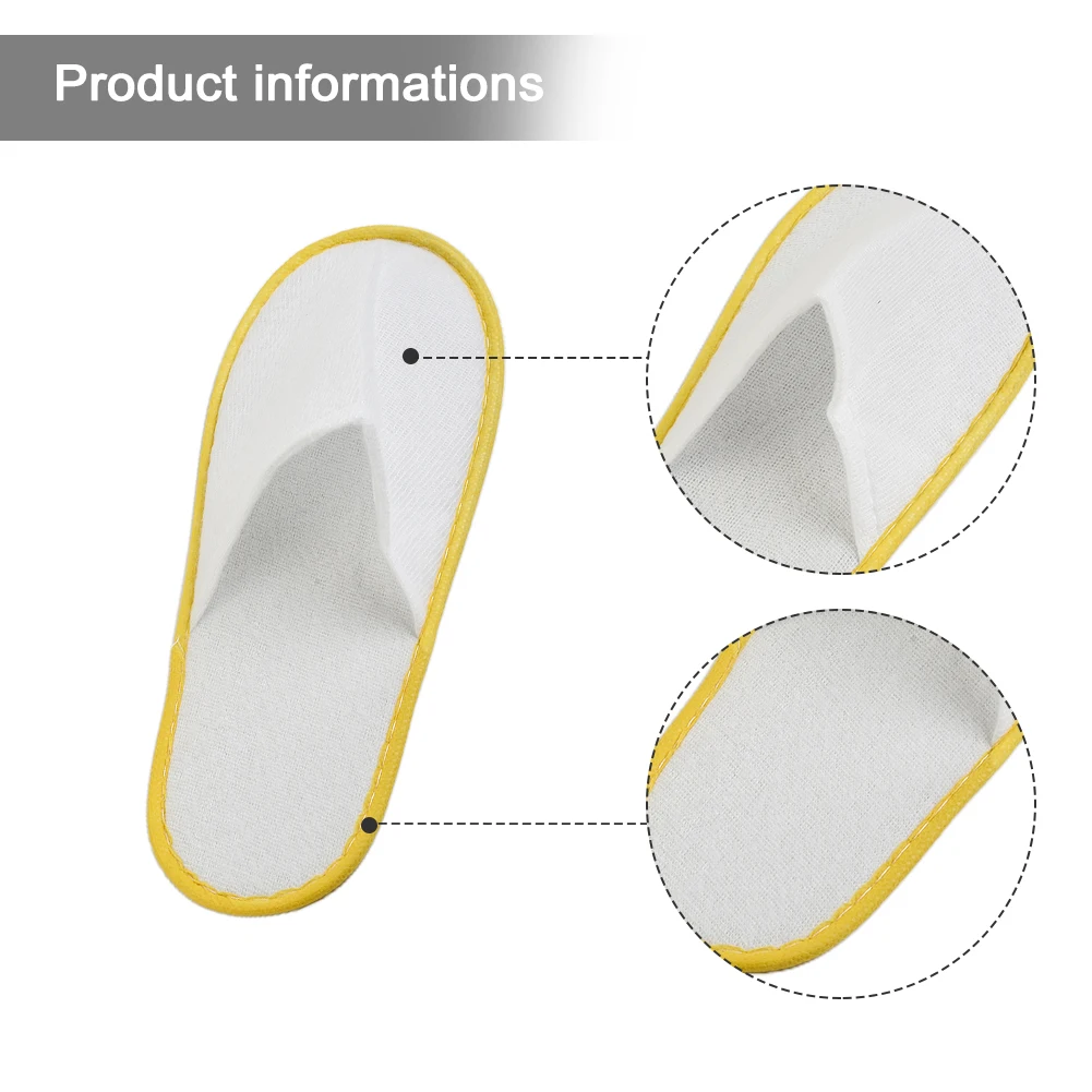 10 Pairs Disposable High Quality Spa Hotel Guest Soft Slippers Closed Toe Disposable Travel Slipper