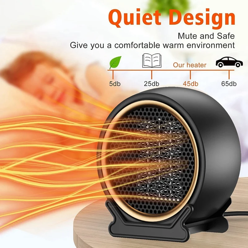 Radiateurs d'Espace pour Usage Nik, Chauffage Portable à 2 Vitesses, Économe en Massage, pour Bureau, Prise UE, 800-1200W