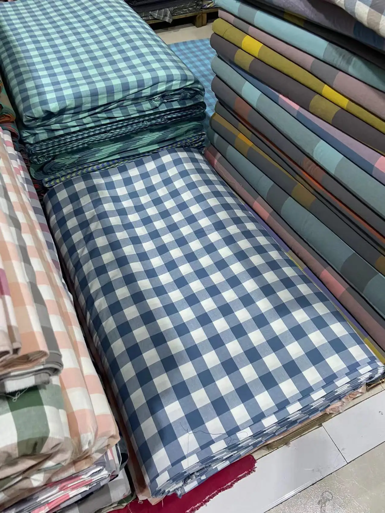 Washed Cotton Fabric  Soft Breathable Checkered Cotton Sheet Duvet Cover Pillowcase Fabric Clothing Fabric 100*250CM