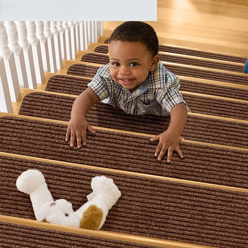 Stair Mat Self-Adhesive Stair Step Mat Glue-Free Carpet Floor Mat Non-Slip Foot