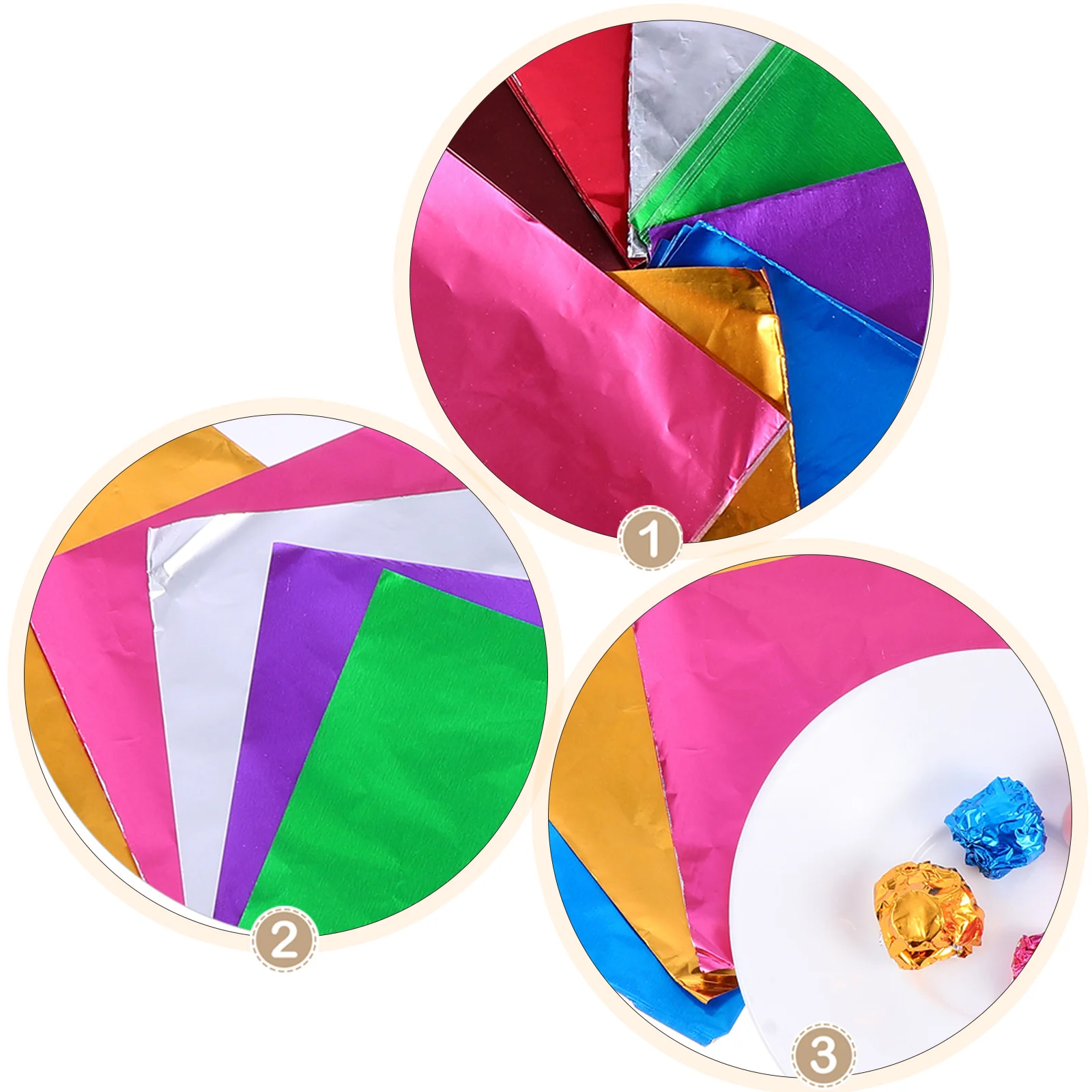 

600pcs Colored Aluminum Foil Paper 15cm Size 100 Sheets 6 Packs Nougat Wrapping Candy Chocolate Packaging Decor Baking Tools