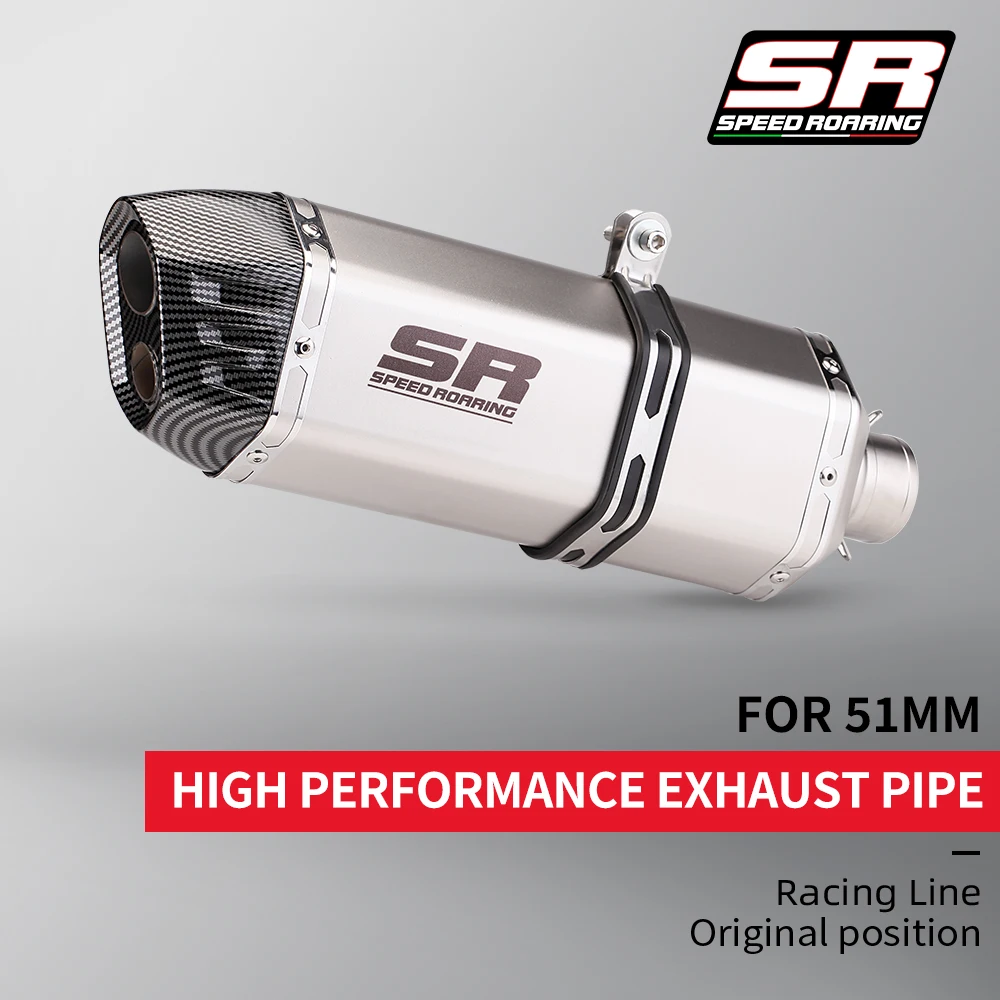 General use for 51mm carbon fiber motorcycle r1200gs pcx150 gsx-r150 mt03 Xiao Alu modified tail exhaust pipe