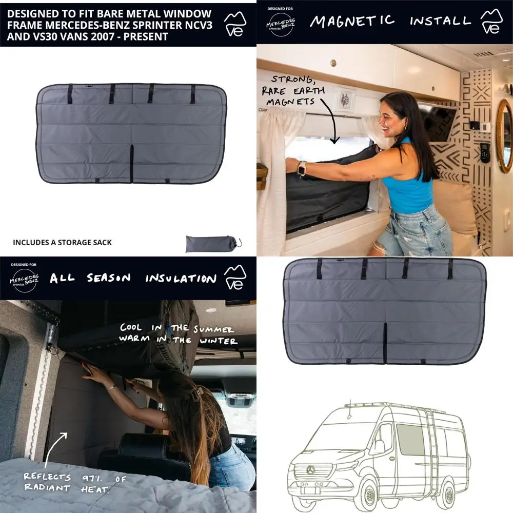 ستارة تعتيم معزولة مغناطيسية لنوافذ الطاقم Mercedes-Benz NCV3/VS30 (2007-تيار) - فحمي #1