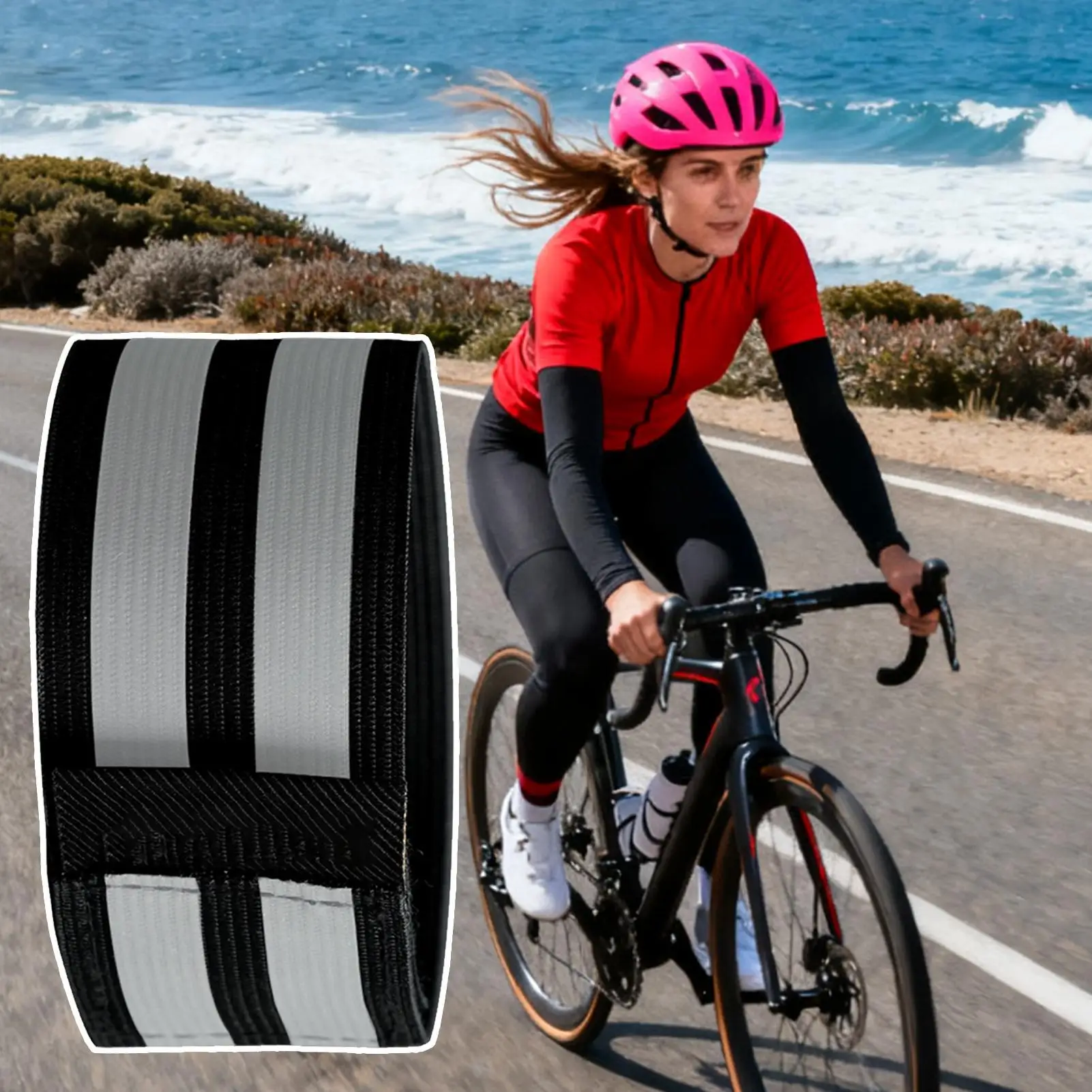 Bike Pant Leg Band Outdoor Safe Riding Belt Bike Riding Safety Ankle Band For Running Jogging Walking Adventure Touring Family