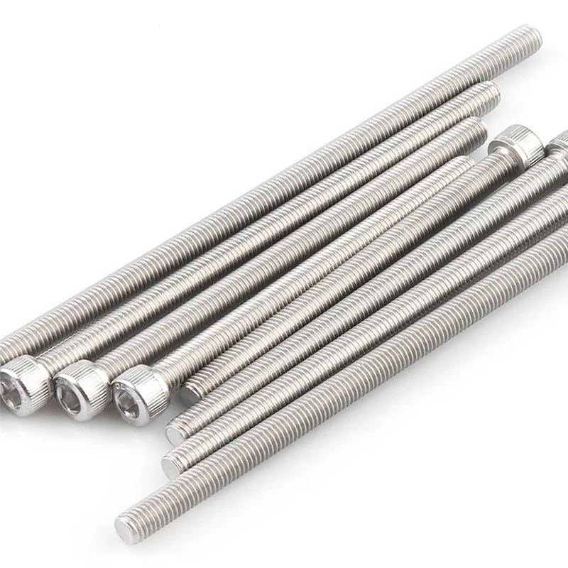 DIN912 Ultra Long 304 Stainless Steel Inner Hex Cylinder Bolts, Rustproof Socket Head Screws For Thick Workpiece Mounting M8 M12