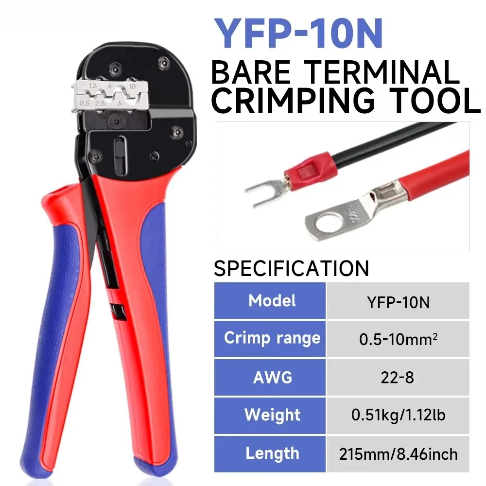 Soft Grip Carbon Steel Crimping Tool Professional Wire Crimper For Copper Terminal Cold Press Connection