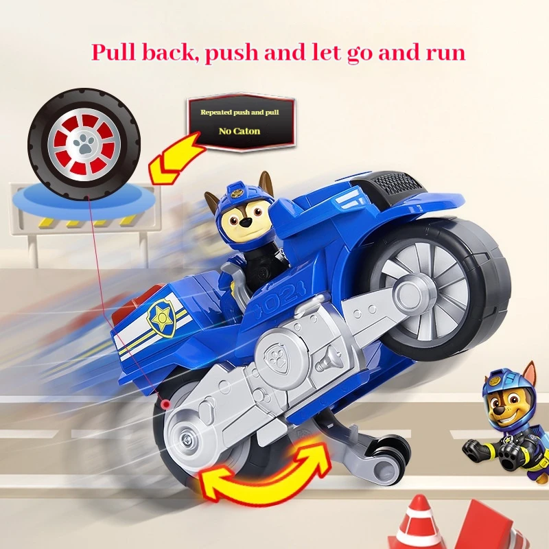 New Original Paw Patrol Pull-Back Motorcycle Toys Action Figures Paw Patrol Rescue Vehicle Set Kids Children Toys Birthday Gifts
