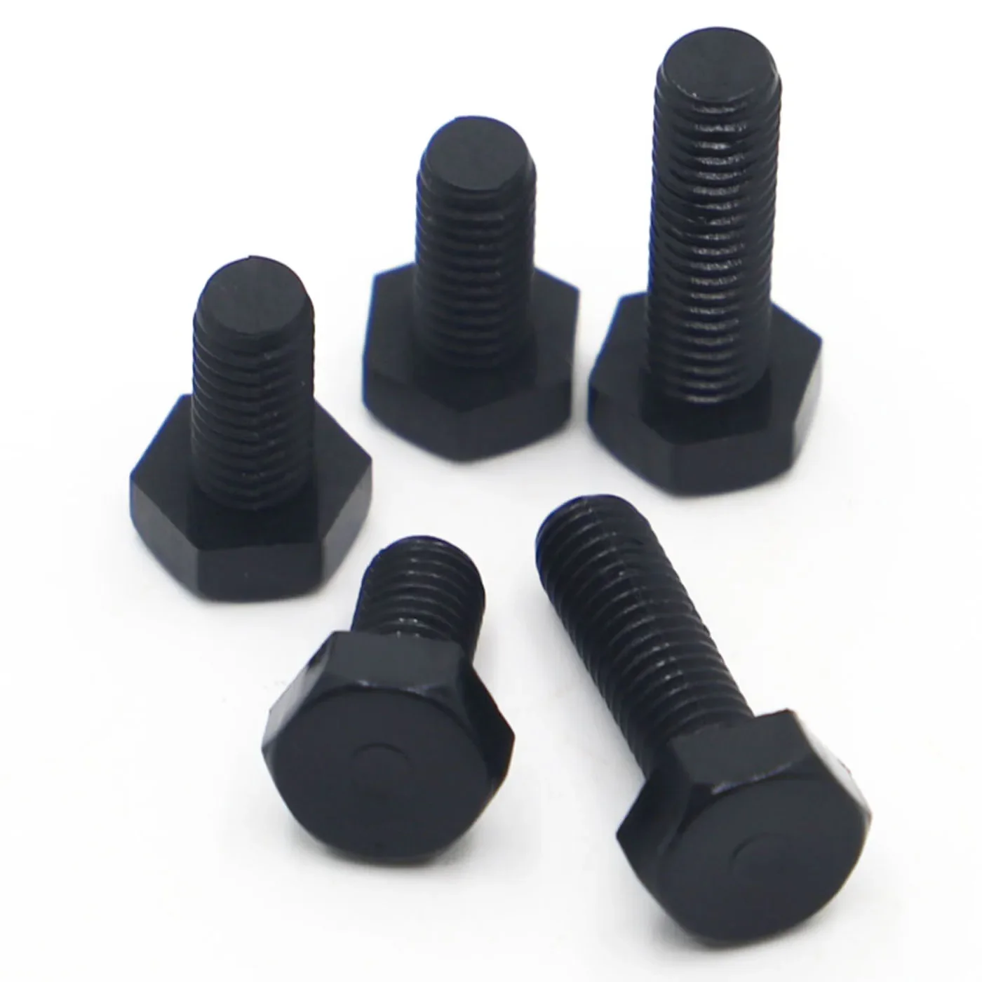 Black Nylon External Hex Bolts Hex Screws M3 M4 M5 M6 M8 M10 M12 Plastic Screws Insulation Bolt PA66 DIN933 GB5783