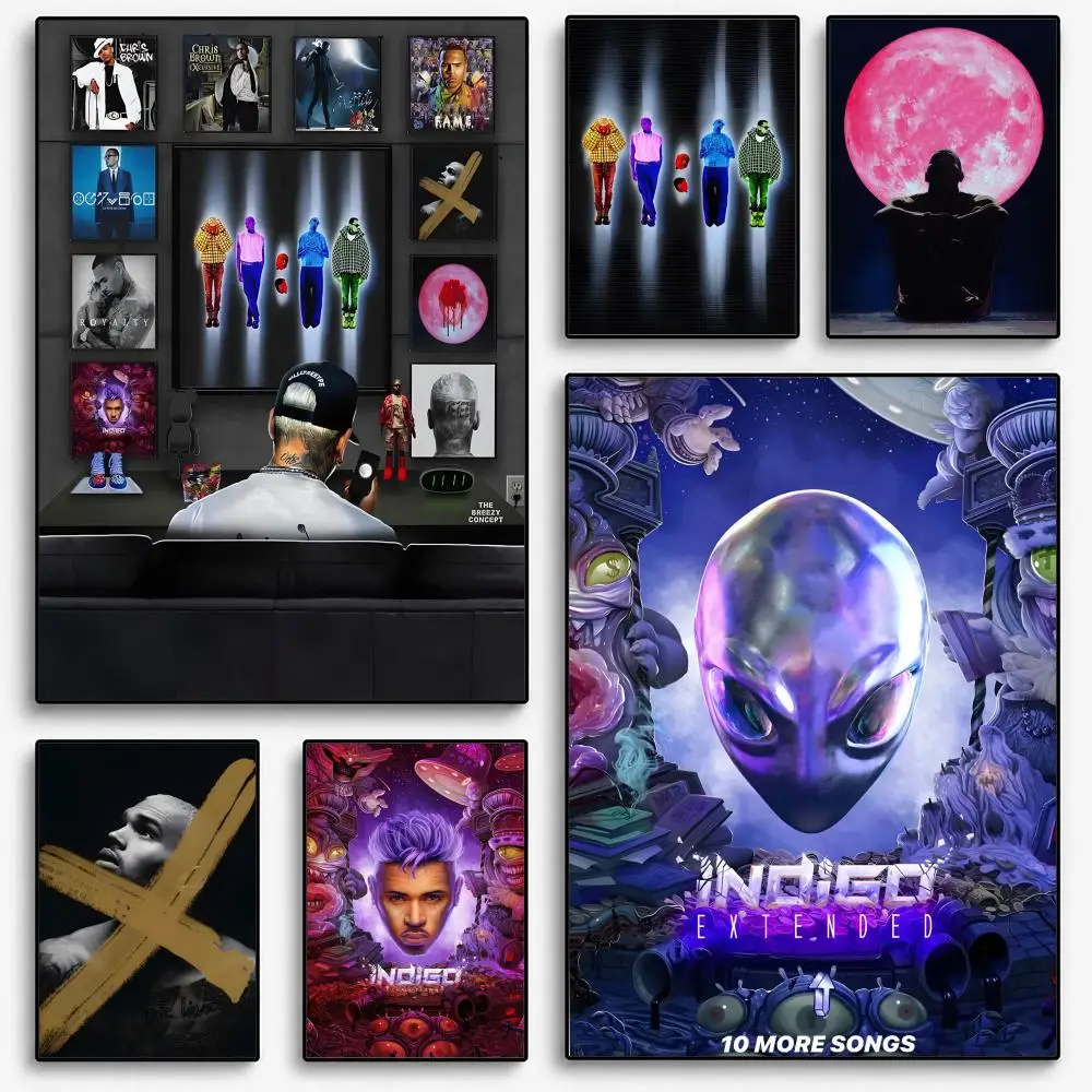New Chris Brown Rapper Poster Room Home Decoration Interior Wall Art Printing Garage Posters Gift