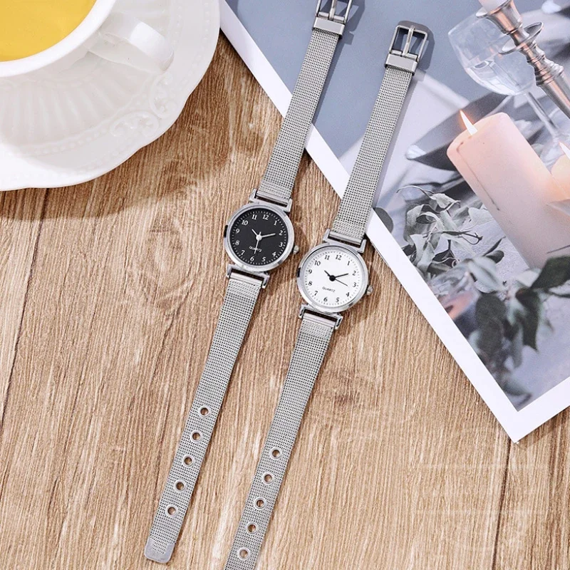 Relojes de pulsera de plata para Mujer, Reloj de pulsera pequeño para Mujer, relojes de moda para Mujer, Reloj femenino