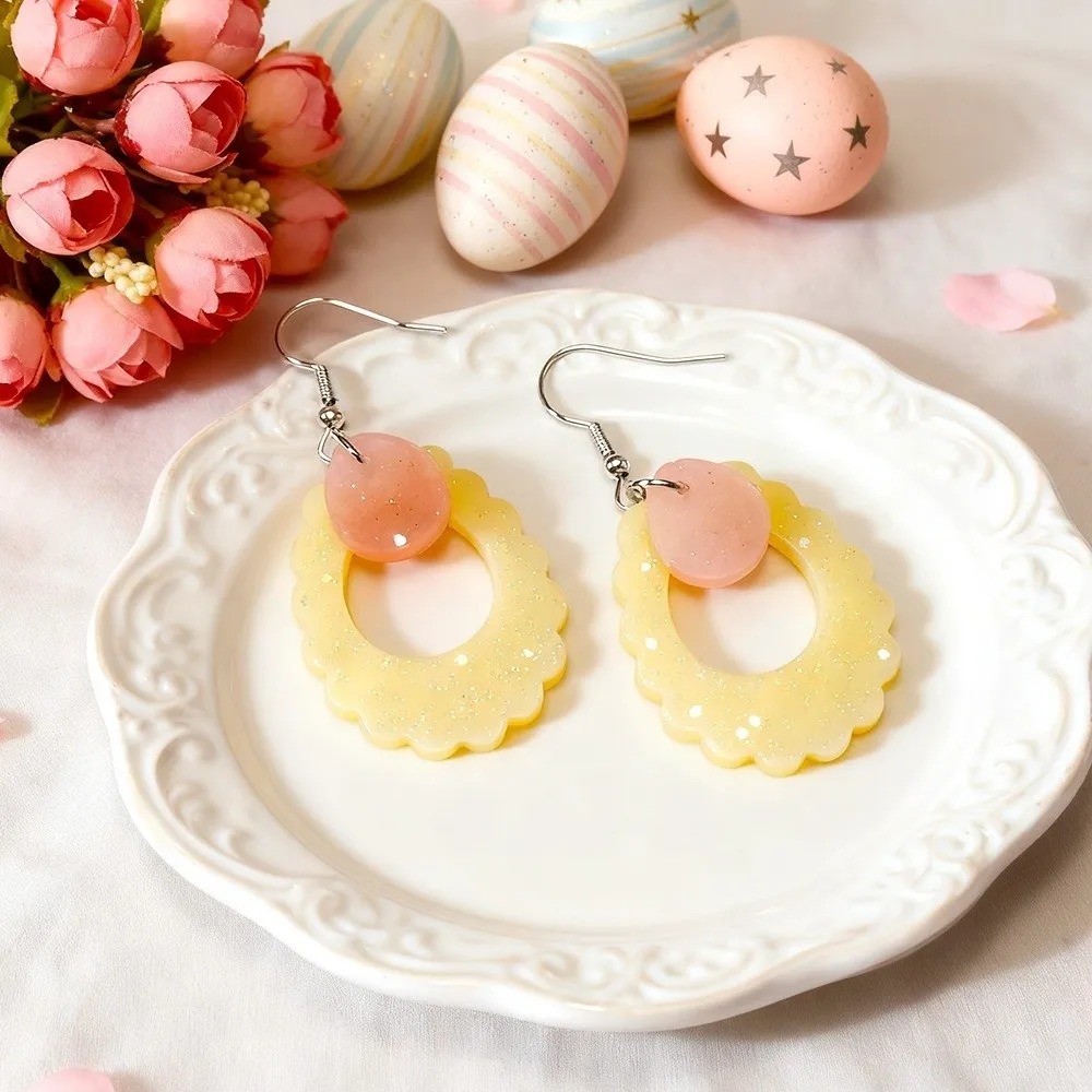Cute Easter Silicone Mold Non-toxic DIY Crafts Rabbit Egg Epoxy Mold Non-stick Reusable Earring Casting Mould Candle Making - view 4
