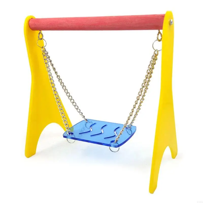 

KXRA Acrylic Swing Chicken Toy with Hanging Chain Baby Chick Perch Cage Stand Holder