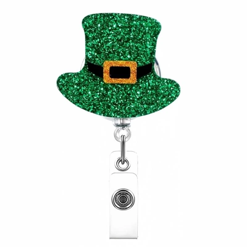 DXAB Patrick's Day Badge Holder Retractable Badge Reel for Nurse Doctor Student