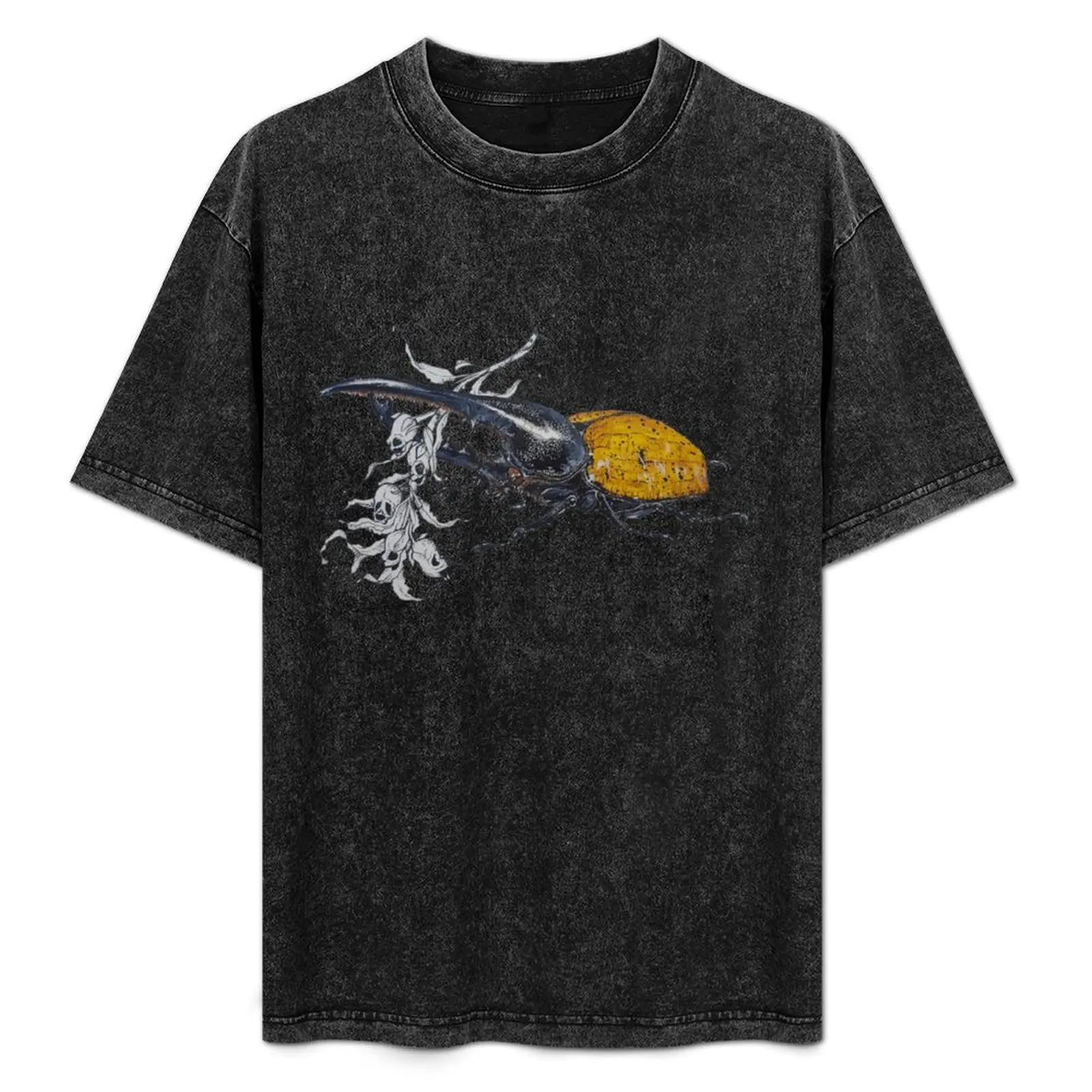 

Dynastes hercules Beetle and snapdragon pods T-Shirt blue archive hippie clothes men clothing