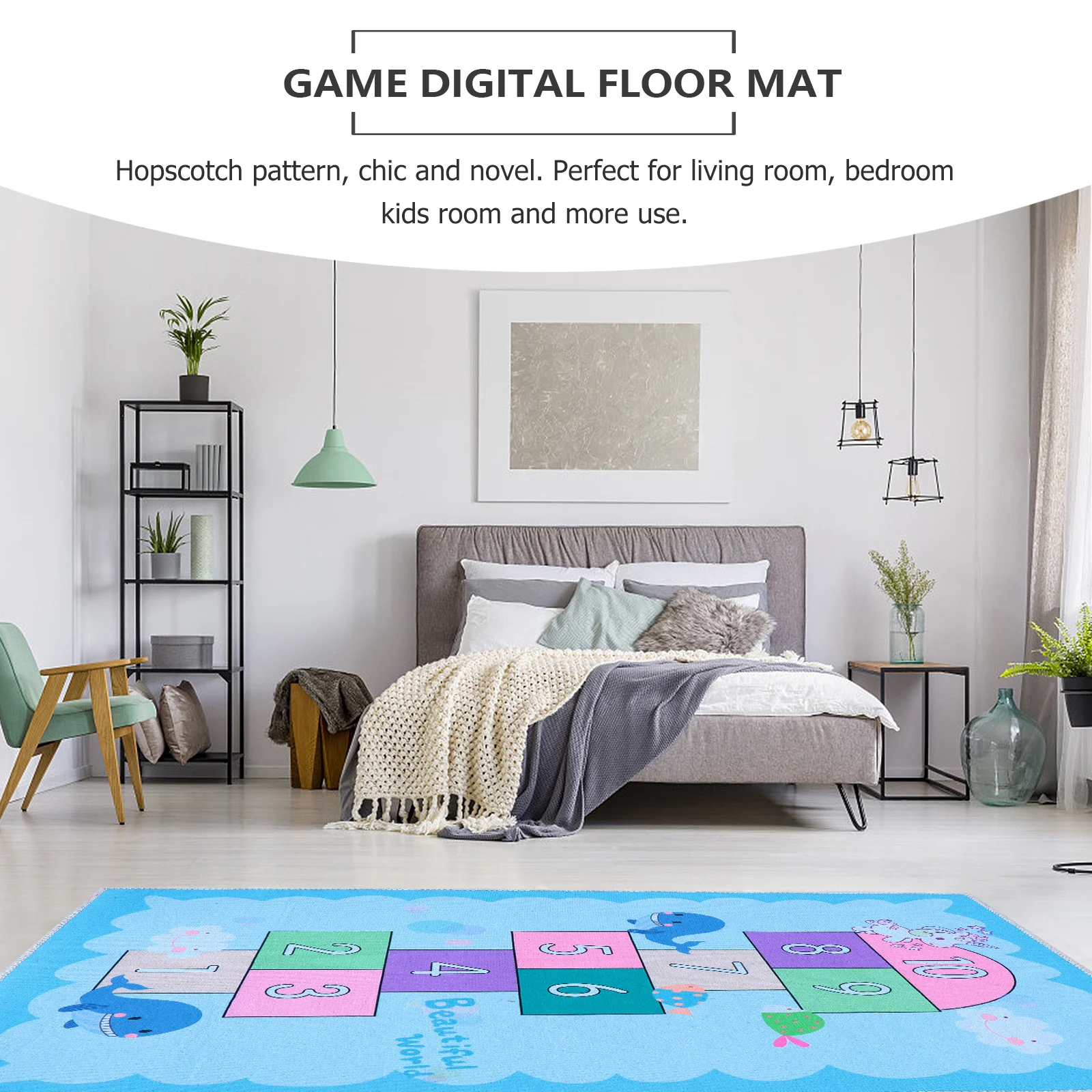 

Room Floor Mat Funny Decorative Carpet Rug Ground Pad Anti-Slip Indoor Outdoor Playroom Nursery Floor Mat