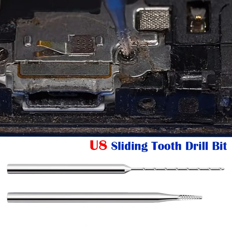 U8 Alloy Screw Extractor Drill Bit for Phone PCB Repair, Quick Removal Tool for Stripped Screws Without Damage (2Pcs)