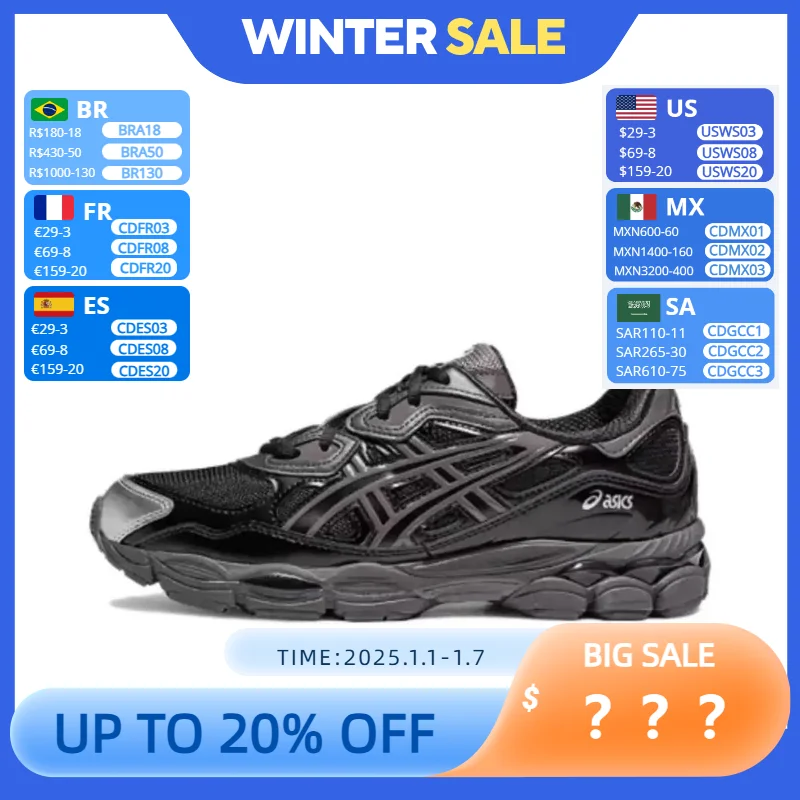 Asics GEL-NYC Men and Women Retro Classic Sneakers Low-top Outdoor Sport Running Shoes Park Shoes Unisex