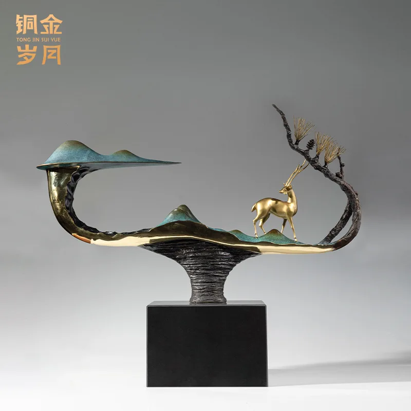 ذروة السنوات البرونزية والذهبية، زخرفة الغزلان النحاسية تأثيث المنزل، غرفة المعيشة مدخل مكتب الديكور افتتاح الشركة #4
