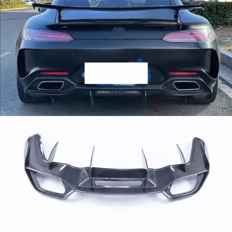 

For Mercedes Benz AMG GT GTS 2016 2017 2018 2019 2020 2021 2022 2023 2024 2025 ReaI Carbon Fiber Bumper Rear Lip Spoiler Kit