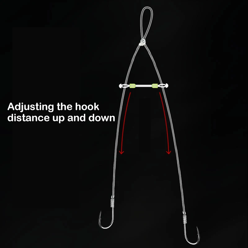 10 قطعة خطاف صيد مزدوج مسافة ثابتة الفاصل خط الصيد فاصل موصل خطاف الصيد مكافحة التفاف الفاصوليا سيليكون معالجة الملحقات #1