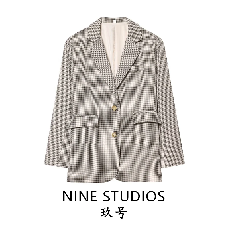 

Женский ретро-жакет NINE ZAR: свободный крой, на одной пуговице, с длинными рукавами, из полиэстера, зимний, модный топ