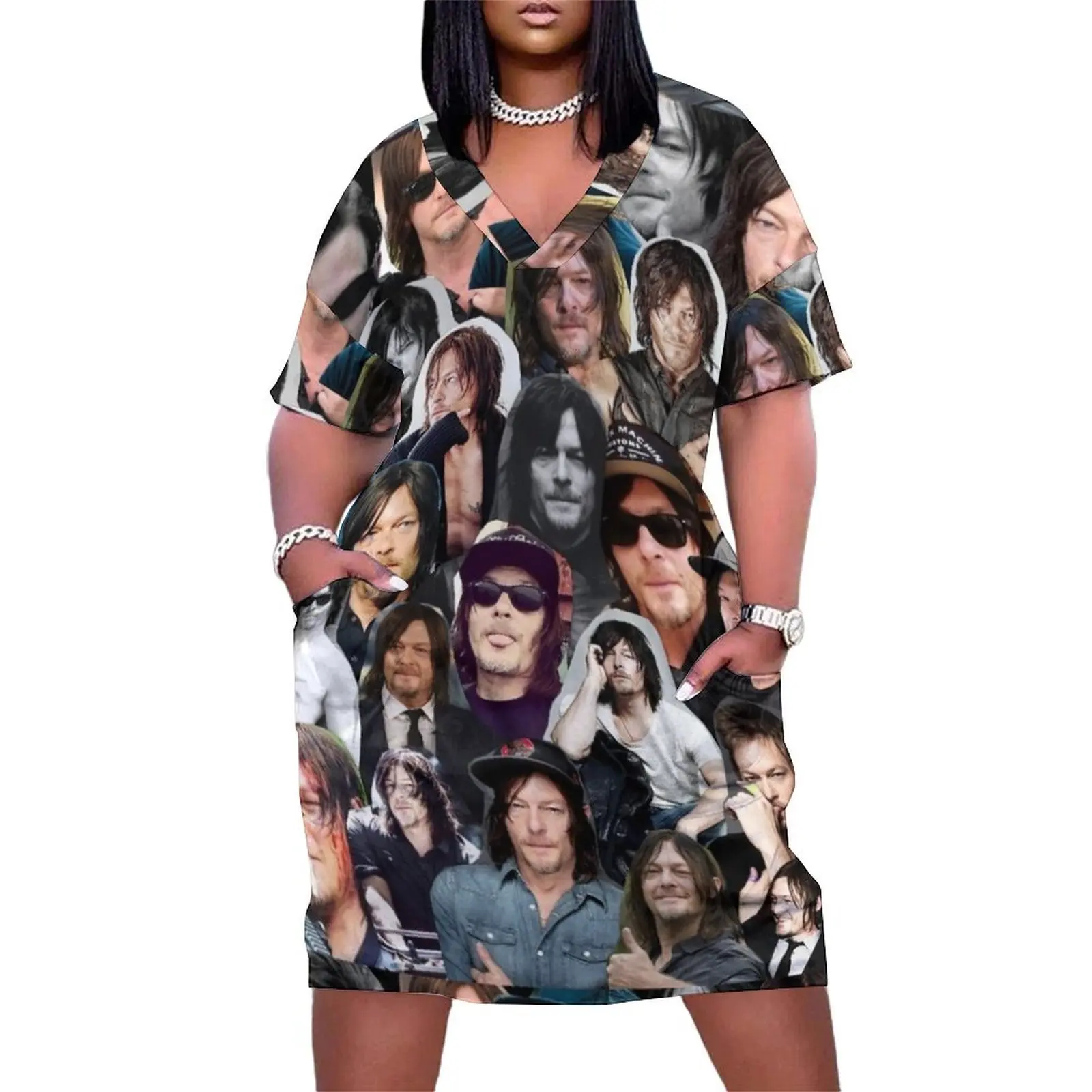 

Norman Reedus Collage Loose Pocket Dress summer dresses Elegant gowns