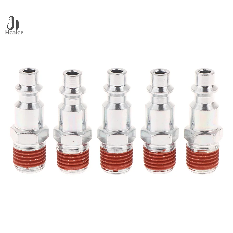 5Pcs 1/4 Inch NPT External Thread Pneumatic Quick Coupling Male Connector Compressor Release Connectors Air Line Fitting