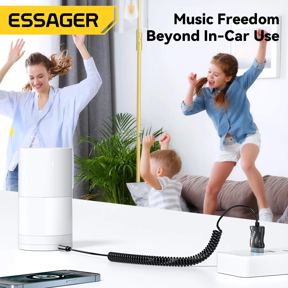 Essager bluetooth 5,0 audio empfänger usb zu 3,5mm buchse aux audio stereo adapter für auto audio musik lautsprecher stereo empfänger