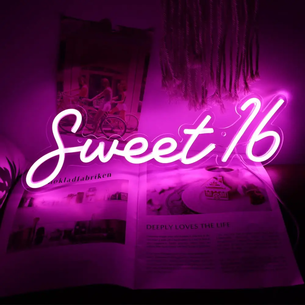 

Neon Sign for 16th Birthday Party Decorations,Perfect Gifts for Coming-Of-Age Ceremony,Also Can be Used As a Small Night Light