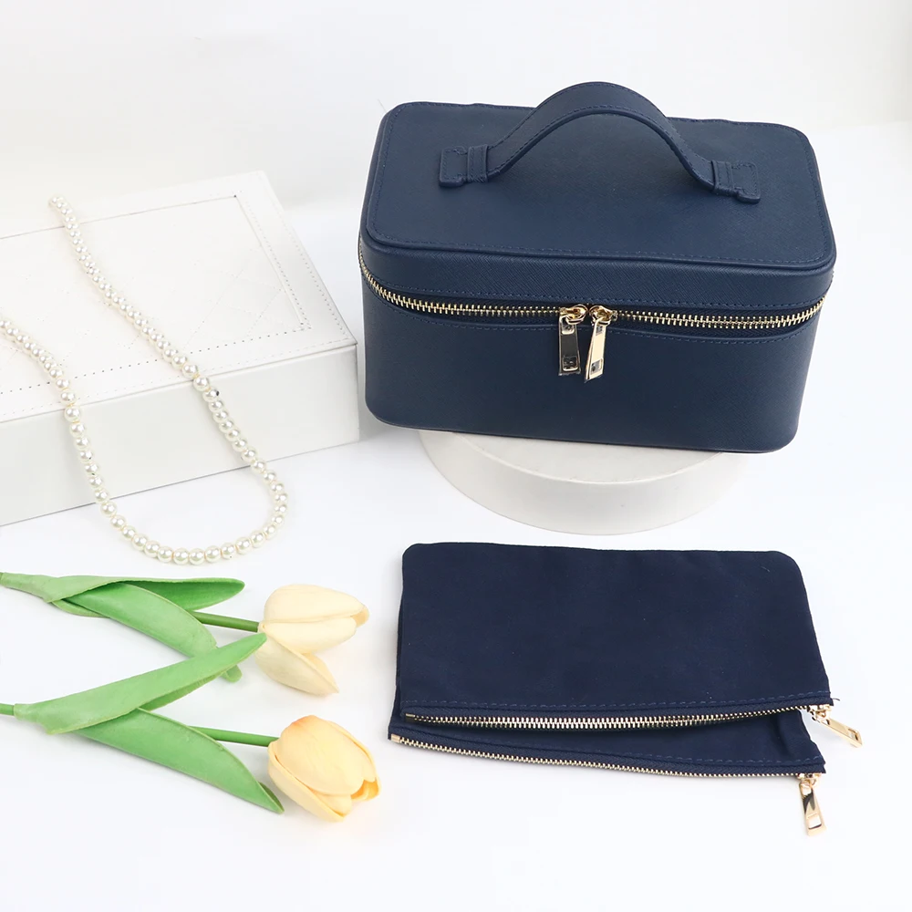 Personalisierte Echtleder-Reise-Badproduktbox für Damen, Tragbare Hängende Kosmetiktasche, Multi-Set-Kosmetiktasche – Detail 9