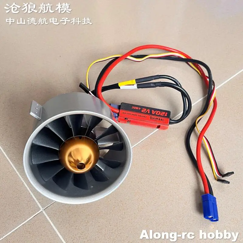 Motor Inrunner com 120A ESC Power Set, 5.5kg Impulso para Avião RC, 12 Lâminas, 90 Metal EDF, 8S, 4075KV1350, E72215