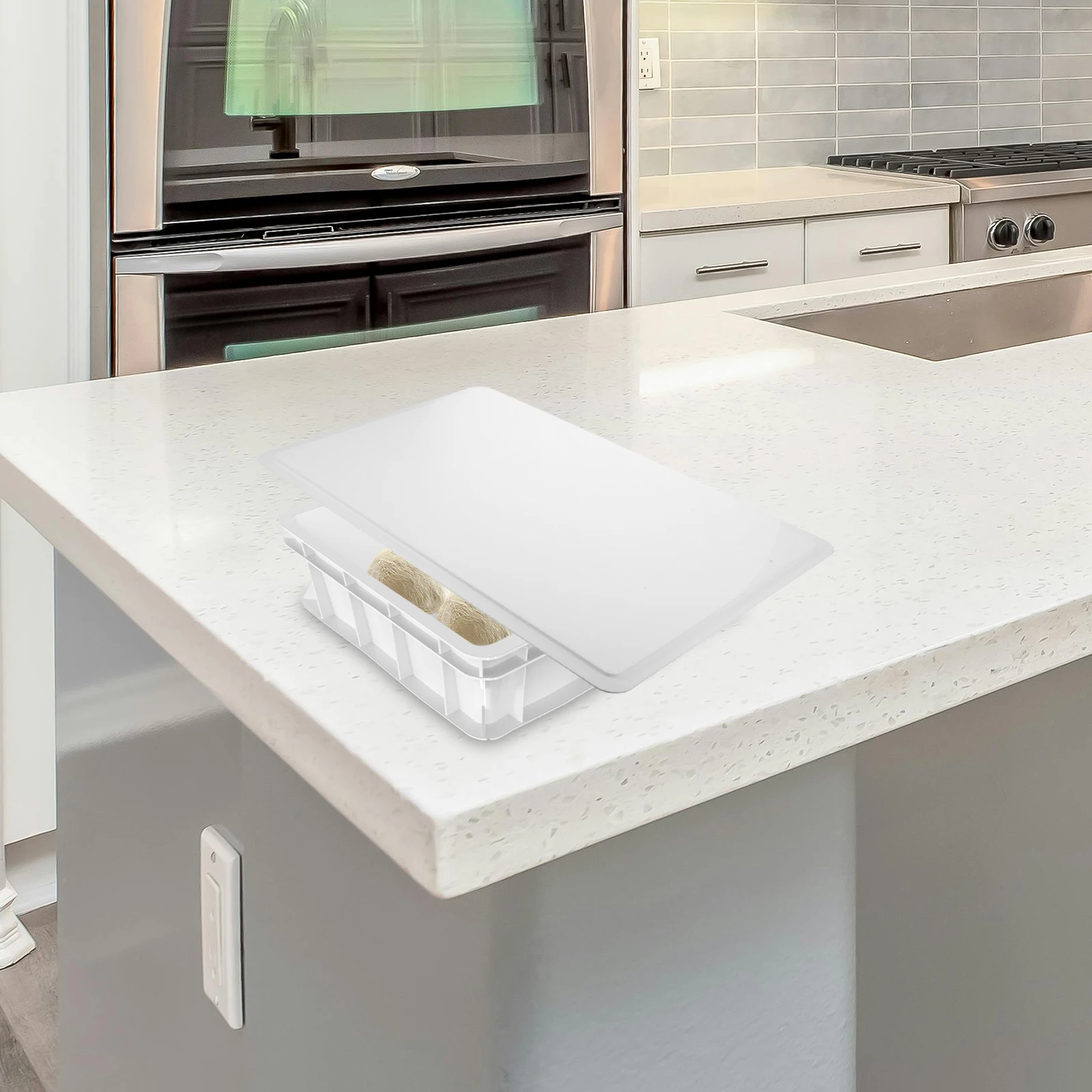 White Dough Proofing Box Replacement Lid Multi-Functional Pizza Dough Tray Cover Stackable Bread Proofing Container Lid