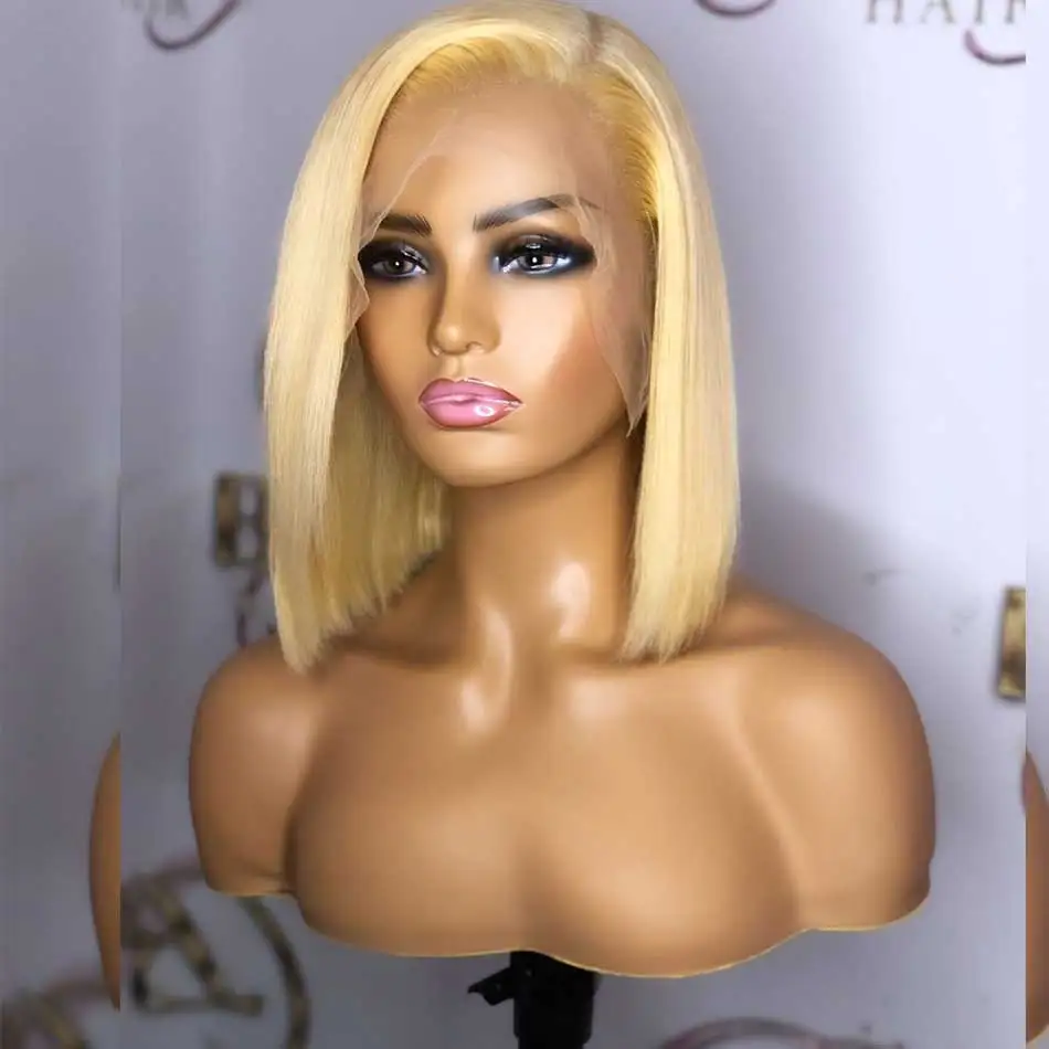 613 Blonde Bob Wigs Human Hair 13x4 Lace Front Human Hair Wigs For Women 180% Full Straight 13x6 Lace Frontal Human Hair Wigs