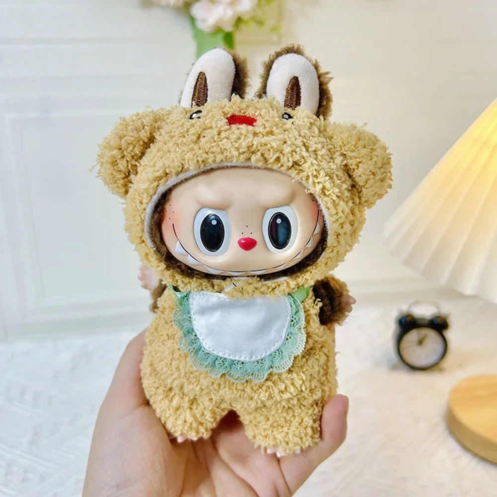 17cm Cute Mini Plush Doll'S Clothes Outfit Accessories For Korea Kpop Exo Labubu Idol Dolls Bear Jumpsuit Clothing DIY Kids Gift