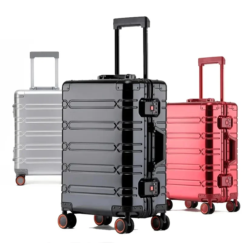 Fashion All Aluminum Magnesium Alloy Portable Luggage Universal Wheel Aluminum Luggage