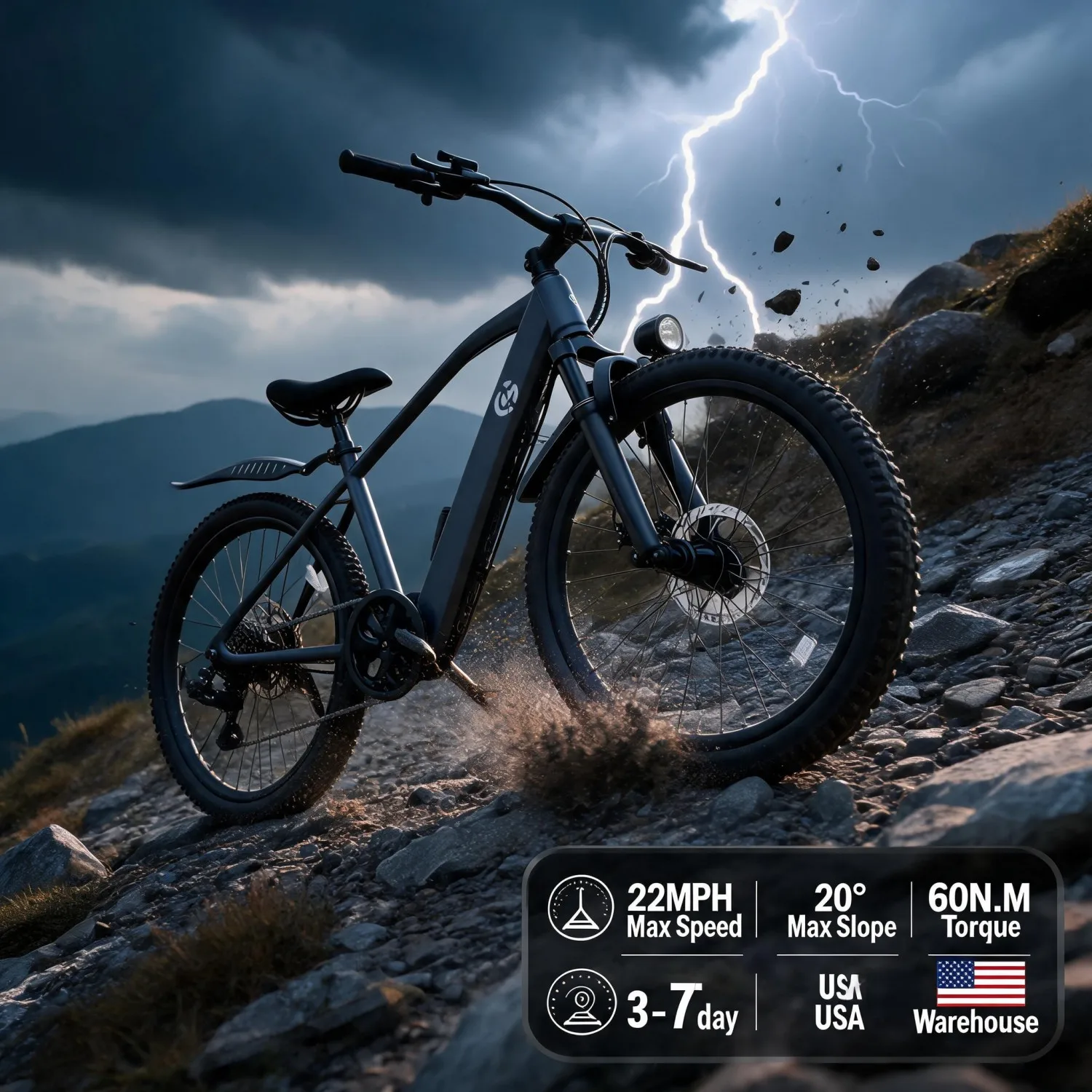 off road ebike electric dirt bike, professional racing grade full suspension electric bike with 500W motor hybrid power removable battery, heavy duty wide tires for jungle cross country with local spot delivery