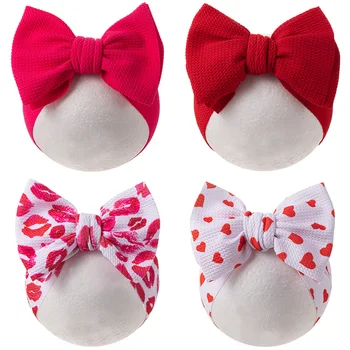 4 pièces/lot saint valentin balle bébé bandeaux coeur lèvres cheveux arcs bandeaux cadeaux de fête enfants filles chapeaux chapeaux